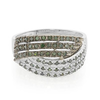 Fancy-Diamant-Silberring