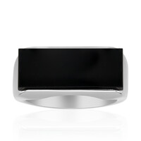 Schwarzer Onyx-Silberring