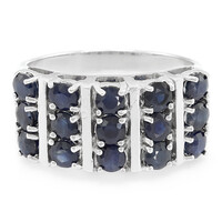Blauer Saphir-Silberring