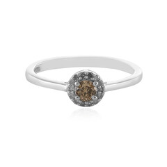 I3 Champagner-Brillant-Silberring
