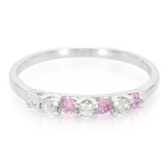 Pinkfarbener Ceylon-Saphir-Silberring