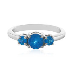 Neonblauer Apatit-Silberring