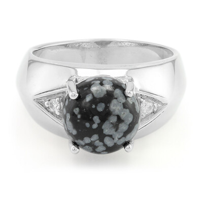 Schneeflocken-Obsidian-Silberring