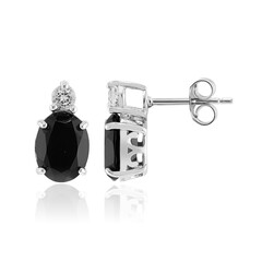 Schwarzer Onyx-Silberohrringe