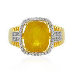 Gelber Madagaskar-Saphir-Silberring