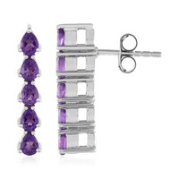 Sambia-Amethyst-Silberohrringe