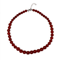Roter Achat-Silberhalskette