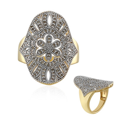 I3 Schokoladen-Diamant-Silberring