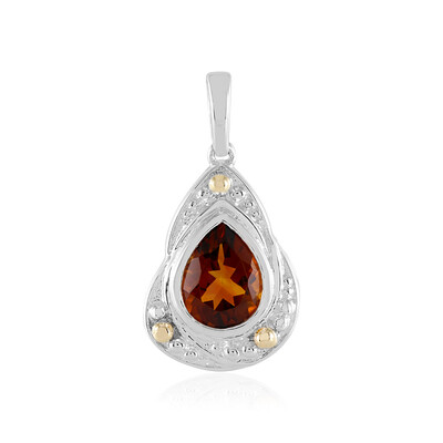 Madeira-Citrin-Silberanhänger mit Gold (Granulieren)