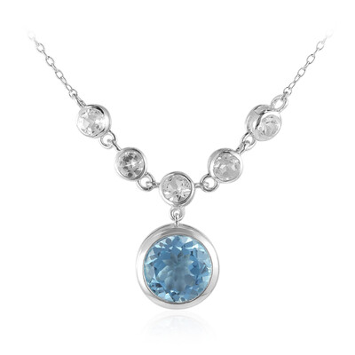 Himmelblauer Topas-Silbercollier