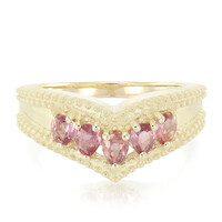 Nicht erhitzter Padparadscha-Saphir-Goldring