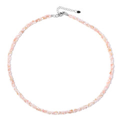 Pinkfarbener Opal-Silberhalskette