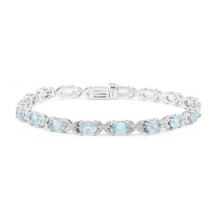 Himmelblauer Topas-Silberarmband