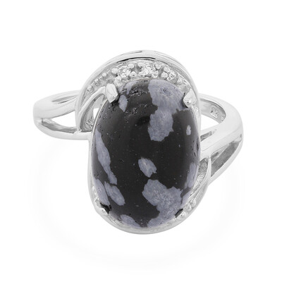 Schneeflocken-Obsidian-Silberring