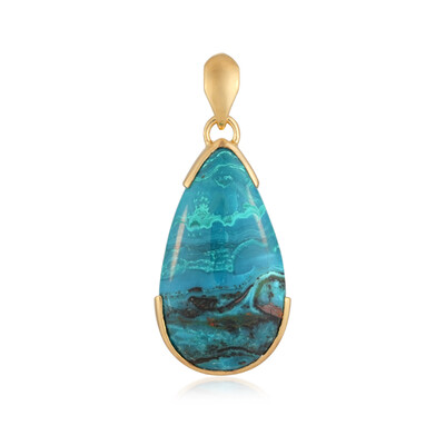 Blauer Atacama-Opal-Silberanhänger