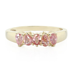 Nicht erhitzter Padparadscha-Saphir-Goldring