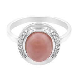 Pinkfarbener Opal-Silberring