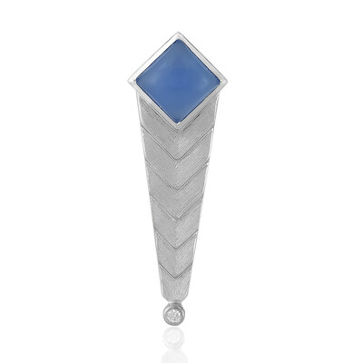 Blauer Chalzedon-Silberanhänger (MONOSONO COLLECTION)