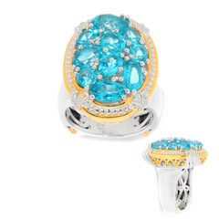 Paraibafarbener Topas-Silberring (Gems en Vogue)