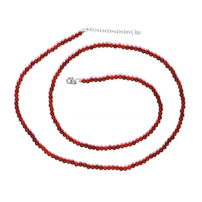 Roter Onyx-Silberhalskette