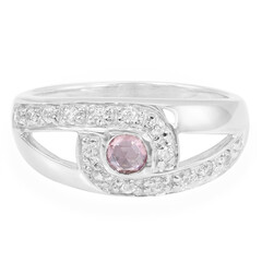 Pinkfarbener Saphir-Silberring