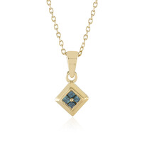 Blauer I3 Diamant-Silberhalskette