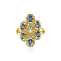 Blauer Saphir-Silberring