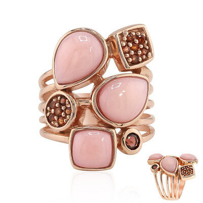 Pinkfarbener Opal-Silberring