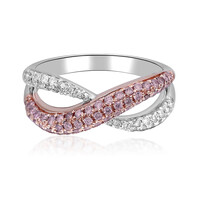 Pinkfarbener I1 Diamant-Goldring (CIRARI)