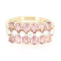 Nicht erhitzter Padparadscha-Saphir-Goldring (AMAYANI)