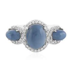 Blauer Opal-Silberring