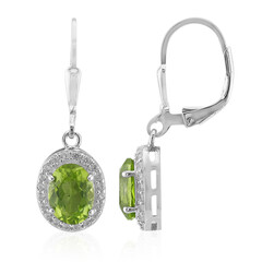 Burmesischer Peridot-Silberohrringe