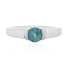 Blauer Zirkon-Silberring