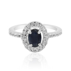 Blauer Saphir-Silberring