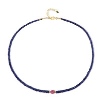 Blauer Madagaskar-Saphir-Silberhalskette (Riya)