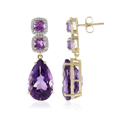 Amethyst-Goldohrringe