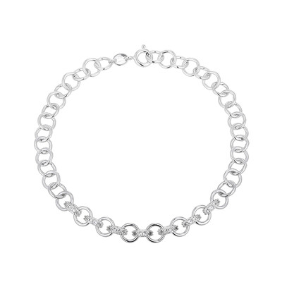 Weißer Topas-Silberarmband