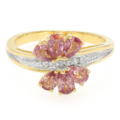 Nicht erhitzter Padparadscha-Saphir-Goldring (AMAYANI)