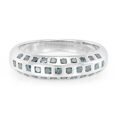 Königsblauer Diamant-Silberring