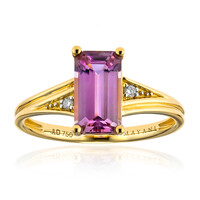Pinkfarbener Diaspor-Goldring (AMAYANI)