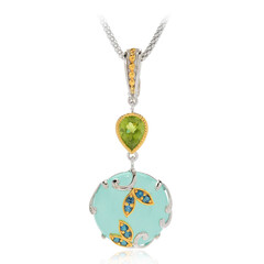 Aqua-Chalzedon-Silberhalskette (Dallas Prince Designs)
