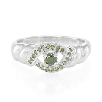 Fancy-Diamant-Silberring