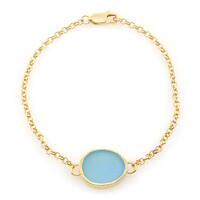 Blauer Chalzedon-Silberarmband