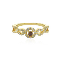I3 Cognac-Diamant-Silberring