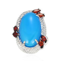 Blauer Achat-Silberring