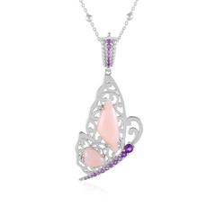 Pinkfarbener Opal-Silberhalskette (Dallas Prince Designs)