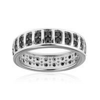 Schwarzer Spinell-Silberring