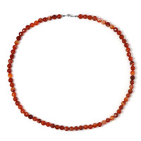 Roter Band-Achat-Silberhalskette