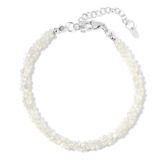 Weißer Mondstein-Silberarmband