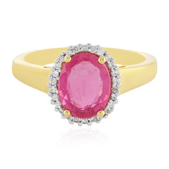 Pinkfarbener Madagaskar-Saphir-Silberring